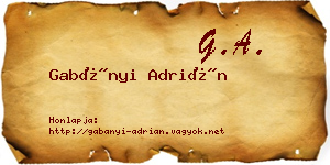 Gabányi Adrián névjegykártya